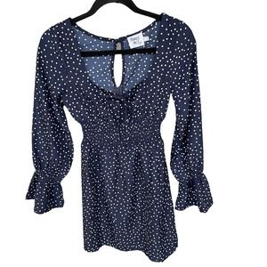 Princess Polly Dress Womens Size 2‎ Blue Polka Dot Vertigo Blues Mini Keyhole